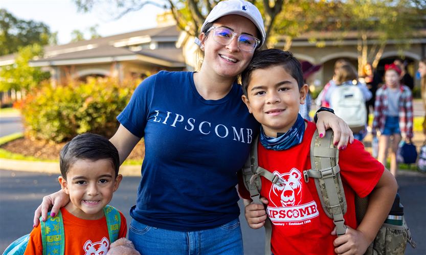 Students wearing western wear walk to school